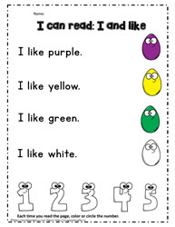 Sight Word to Read - I and like